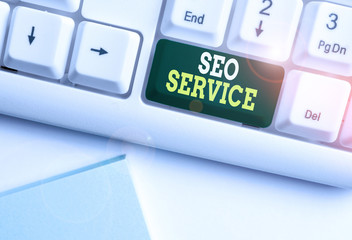 Handwriting text Seo Service. Conceptual photo techniques and procedures to increase the website...