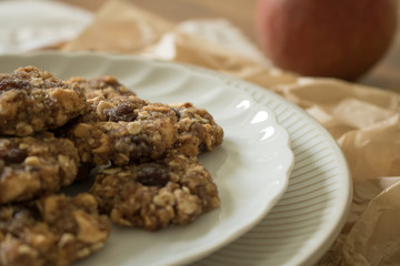 Food photography of raw food apple cinnamon cookies