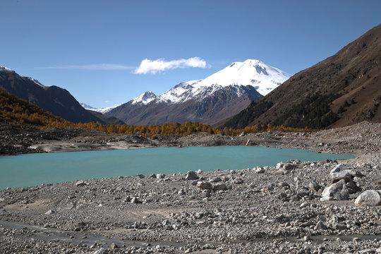 Elbrus view from Bashkara lake
