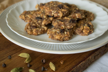 Food photography of raw food apple cinnamon cookies