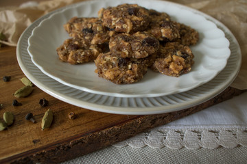 Food photography of raw food apple cinnamon cookies