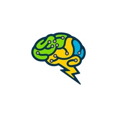 simple logo brain power vector logo