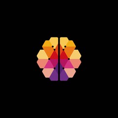 simple brain abstract vector logo