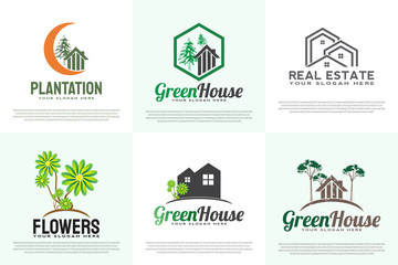 a collection of building construction logos, housing icons, real estate, architect, for elements such as banners, posters, leaflets, websites.