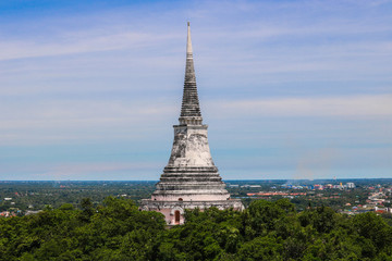 White pagoda at Phetchaburi Province, Thailand