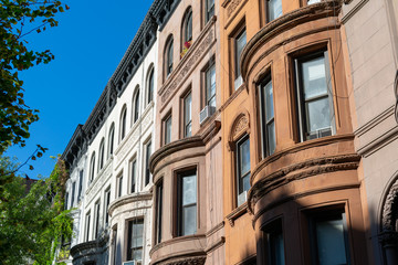 Fototapeta na wymiar A Row of Old Houses on the Upper West Side in New York City