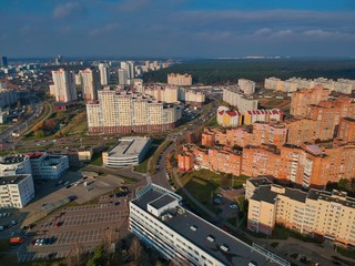 Fototapeta premium Aerial view of Minsk, Belarus