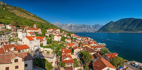 View on the old town of Perast, Montenegro