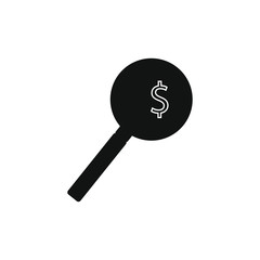 vector magnifying glass icon looking for money