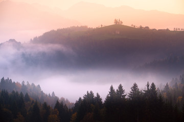 Autumn landscape in  Slovenia