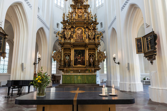 Interior of the Saint Peter's Church in Malmo, Sweden