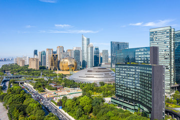 Obraz premium panoramic city skyline in hangzhou china