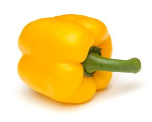 Yellow pepper on white background. Raw vegetables. Healthy diet.