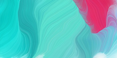 curved lines background or backdrop with medium turquoise, mulberry  and dark turquoise colors. digital abstract art