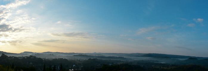 foggy morning in the mountains