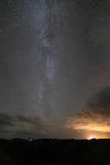 Fototapeta na wymiar Milky way over Stokksnes beach in South Iceland.