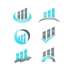 Fototapeta premium Business professional logo template with bars and chart stock cons