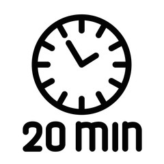 Timer 20 minutes vector illustration isolated