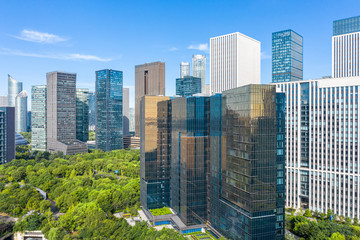 panoramic city skyline in hangzhou china