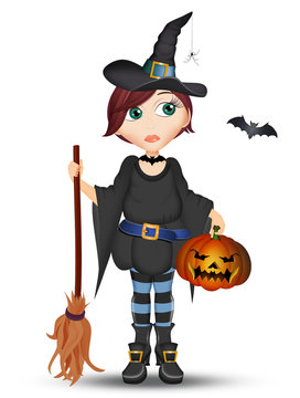 illustration of Halloween witch
