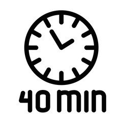 Timer 40 minutes vector illustration isolated