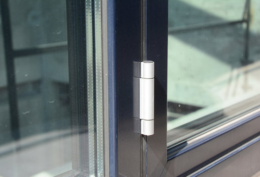 Close Up On Conservatory Glass Door Door Hinge