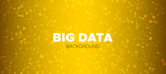 Matrix Data Stream. Gold Vector Science Flyer. 