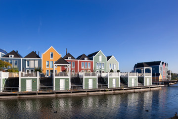 Colorful houses in Houten in the Netherlands