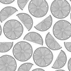 Seamless pattern with detailed hand drawn lemons.