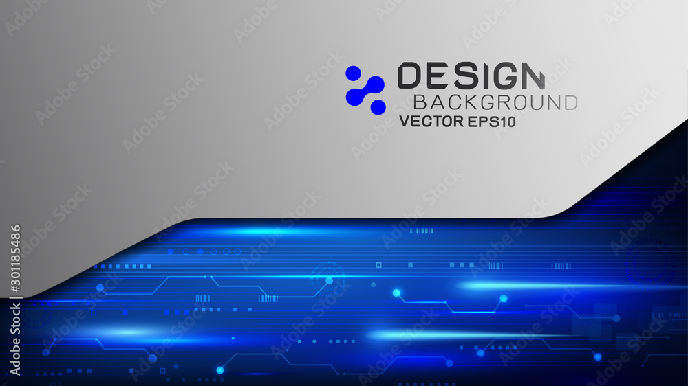Poster vector design trendy and digital technology concept. frame border dimension with light movement and 