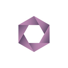 Abstract hexagon shaped vector symbols. Abstract hexagon logo design - Vector