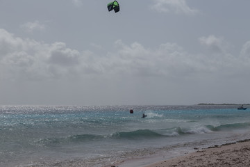Kitesurfing Caribbean Sea Bonaire island water sport