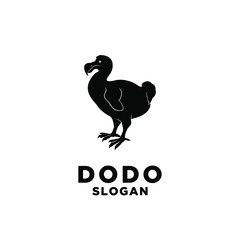dodo bird logo black icon design vector