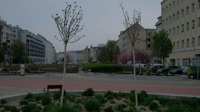 Ciclista en Viena, Austria, Europa.