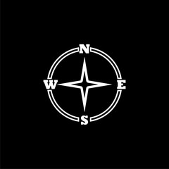 Compass icon isolated on black background