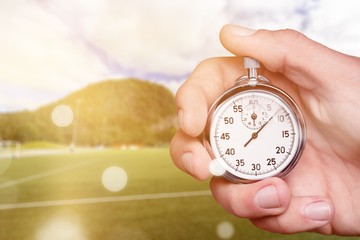 Close-up Stopwatch in Human Hand, Timer