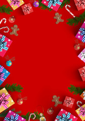 Merry Christmas and gift box background