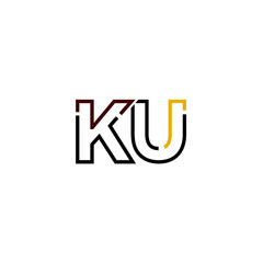 Letter KU logo icon design template elements