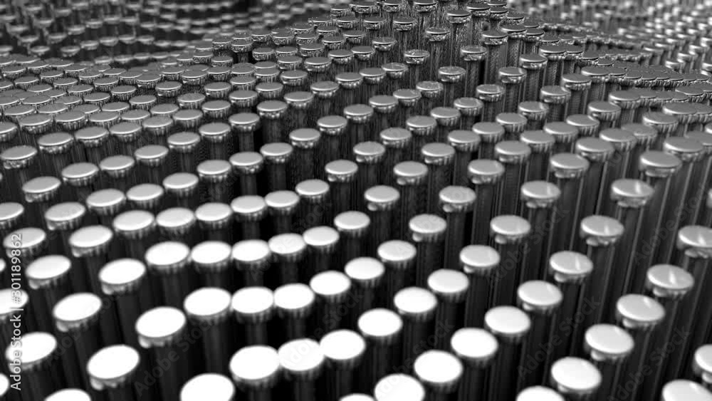 Aufkleber metallic elements waving randomly. abstract technology, engineering and science composition. depth o