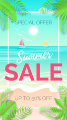 Vecrtical summer sale banner template
