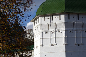 Architecture of Trinity Sergius Lavra, Sergiyev Posad, Russia. Color photo.	