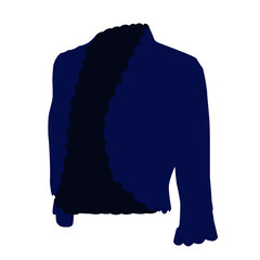 Bolero jacket blue realistic vector illustration isolated - obrazy, fototapety, plakaty