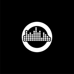 Sound wave icon isolated on black background