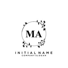 Letter MA Beauty Logo Template Vector