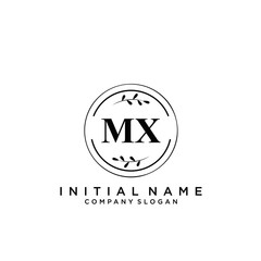 Letter MX Beauty Logo Template Vector
