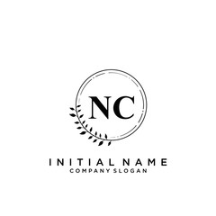 Letter NC Beauty Logo Template Vector