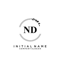 Letter ND Beauty Logo Template Vector