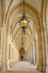 interior of the cathedral in barcelona spain