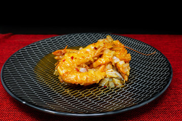 Chinese cuisine shrimp with hot sauce