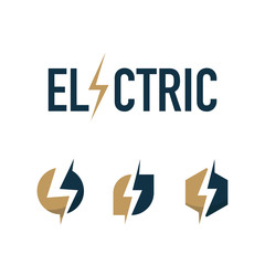 Creative Electric Thunder Concept Logo Design Template